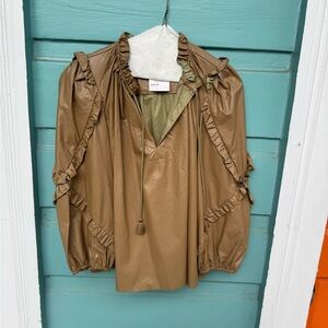 Karlie Tan Cape with Elegant Draped Design